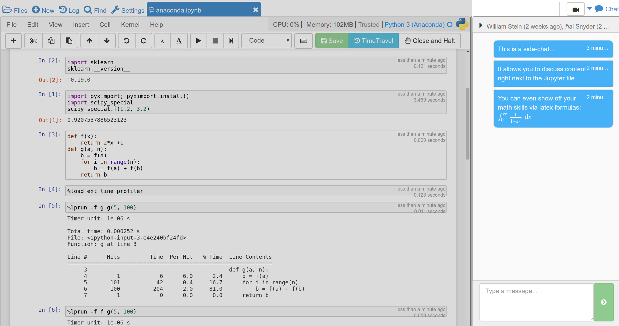 Chatting about a Jupyter notebook