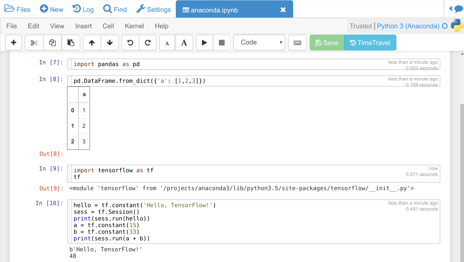 Screenshot illustrating Jupyter Notebooks